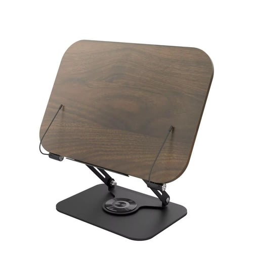 حامل قراءة خشبي قابل للطي بقاعدة من الالمنيوم متعد...