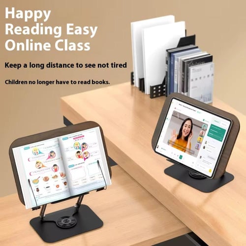 حامل قراءة خشبي قابل للطي بقاعدة من الالمنيوم متعد...