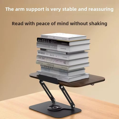 حامل قراءة خشبي قابل للطي بقاعدة من الالمنيوم متعد...