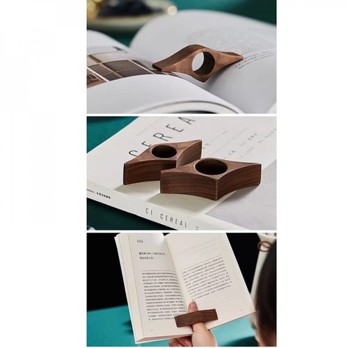 خاتم قراءة من الخشب البني الداكن - يوضع في الإبهام...