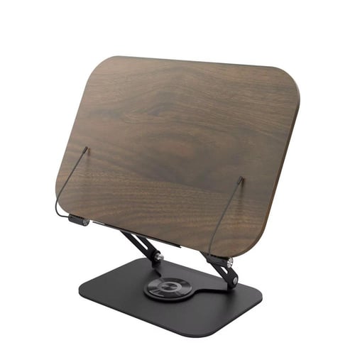 حامل قراءة خشبي قابل للطي بقاعدة من الالمنيوم متعد...