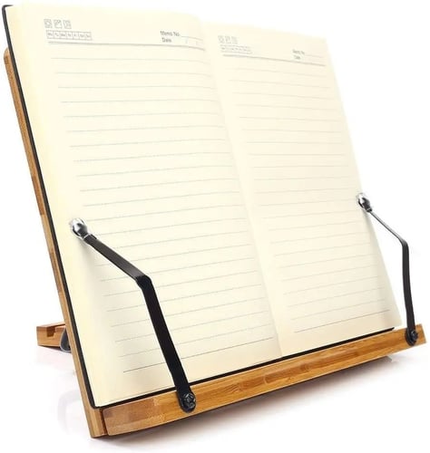 حامل قراءة خشبي للكتب والآيباد، قابل للطي والتعديل