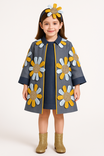 ربطة شعر بناتي انيقة مزينة بوردة كبيرة