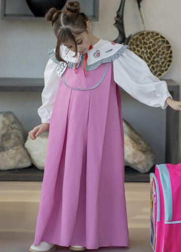 مريول مدرسي انيق ومميز من قطعة واحدة وسحاب خلفي بت...