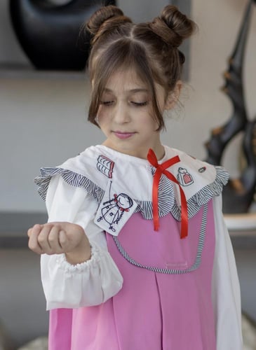 مريول مدرسي انيق ومميز من قطعة واحدة وسحاب خلفي بت...