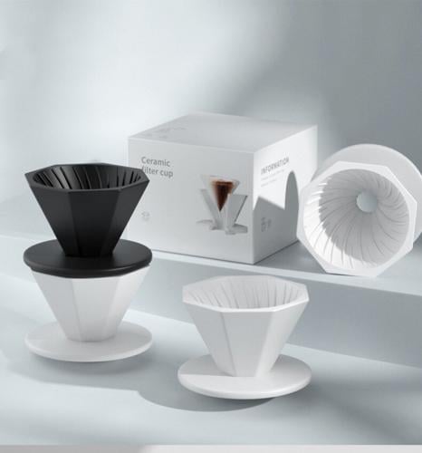 اداة V60 سيراميك لتقطير القهوة أبيض