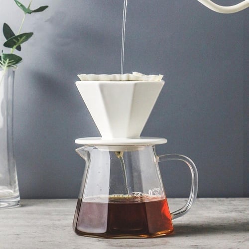 اداة V60 سيراميك لتقطير القهوة أبيض