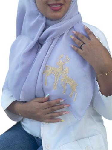 The gazelle headscarf is beautiful sky-colored