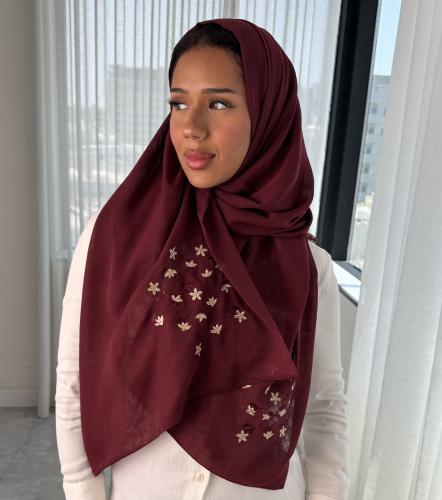 Small floral headscarf with a veil