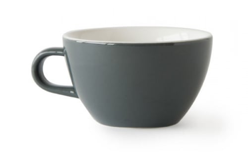 طقم كوب فلات وايت اكمي مع الصحن - 150 مل