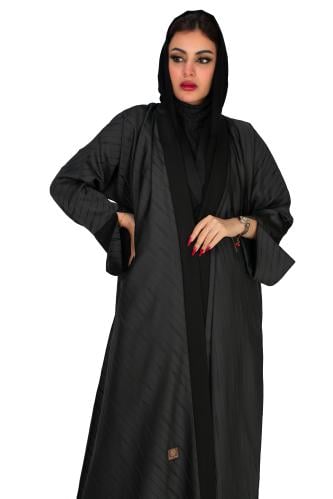 Black abaya with a semi-wide cut