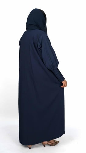 عباية ازرق مع كم كسرات