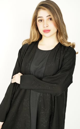 عباية اسود تطريز اسود