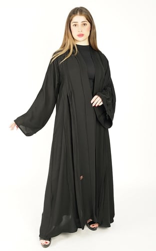 عباية اسود نص كلوش بكرستال