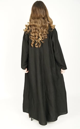 عباية اسود تطريز اسود