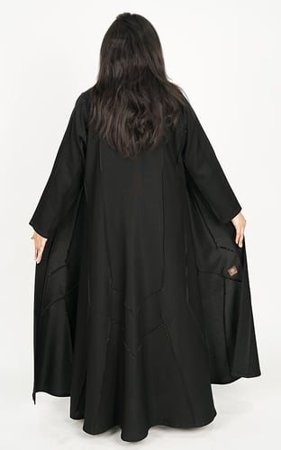 عباية اسود نص كلوش بكرستال فخم