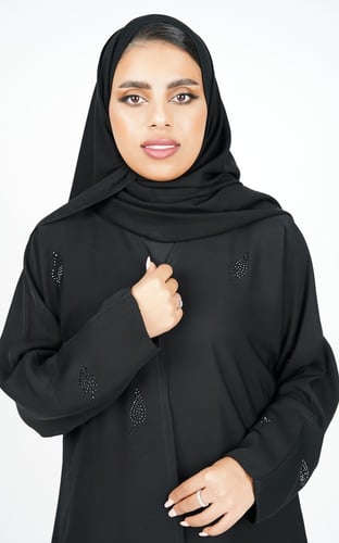 عباية اسود بكرستال فخم