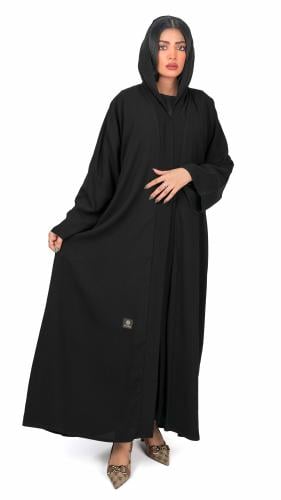 Black abaya with a semi-wide cut