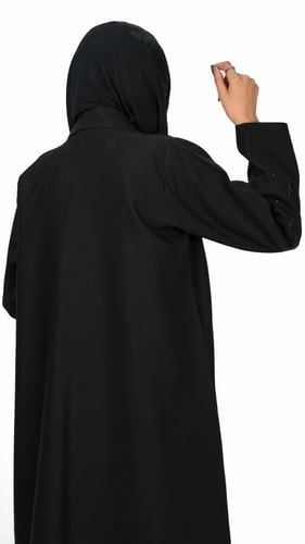 عباية اسود نص كلوش بشك