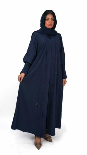عباية ازرق مع كم كسرات