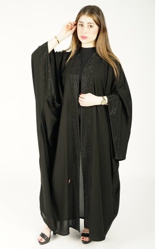 عباية اسود بشت بكرستال