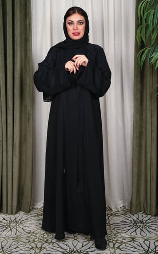 عباية اسود قيطان كحلي