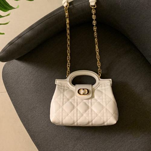شنطة ديور ابيض هارد وير"ذهبي"Jolie Top Handle مقاس 18.5cm ميني سايز