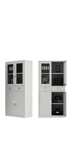 لوكر نص زجاج ونص حديد مع درجين درف صناعة صينية ممت...