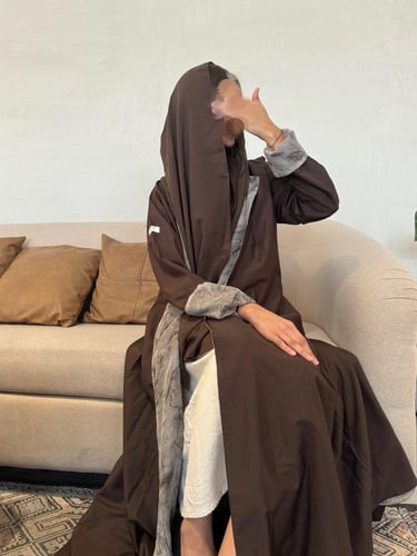 عباية دبل فيس بني