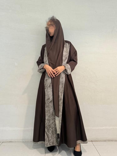 عباية دبل فيس بني