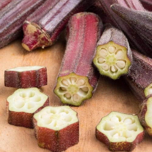 بامية حمراء امريكية 50 بذرة red burgundy okra ( he...