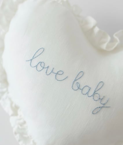 White heart pillow