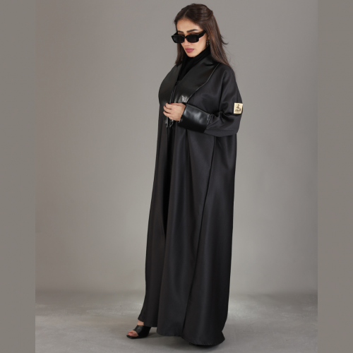 عباية كتان وجلد