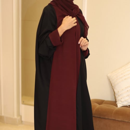 عباية لف تلبس على الوجهين أسود وملون