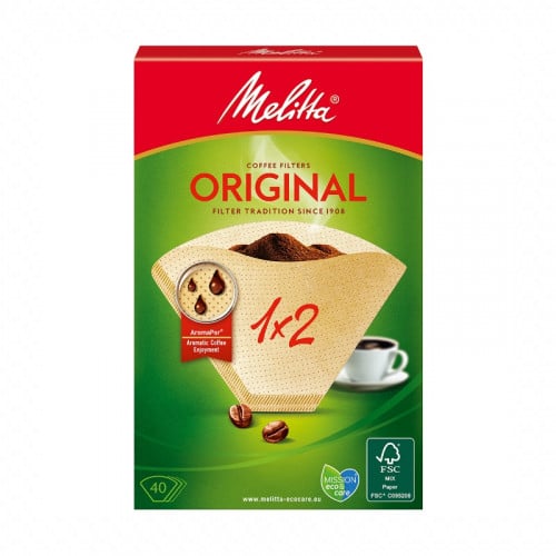 فلتر قهوة بني 1X2 من ميليتا 40 حبة