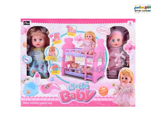 لعبه بناتيه طقم عروسه ٢/١مع سرير