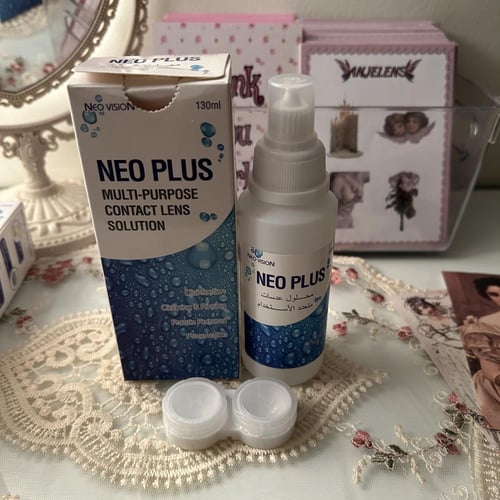 محلول عدسات لاصقة نيو بلس معقم ومطهر للعدسات ( New...