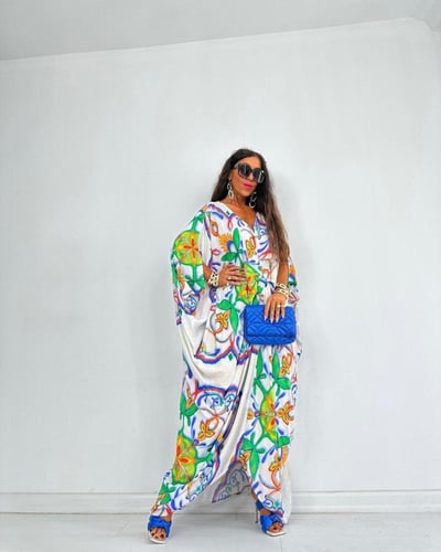 فستان قطن تركي مفرفش