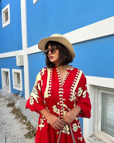 فستان قطن تركي جذاب