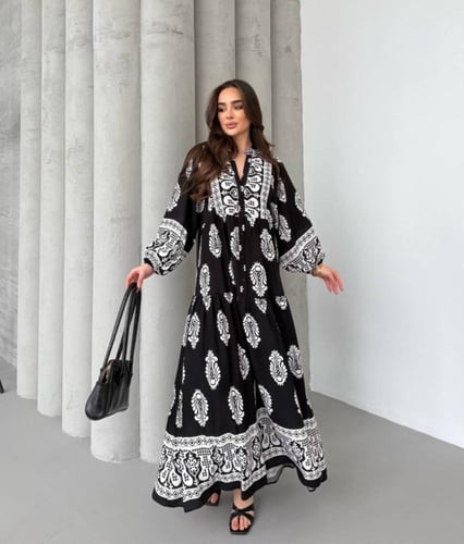 فستان قطن تركي هادئ