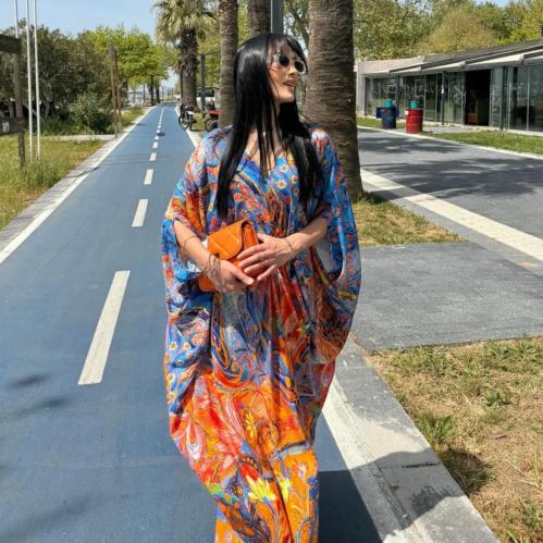 فستان قطن تركي مفرفش