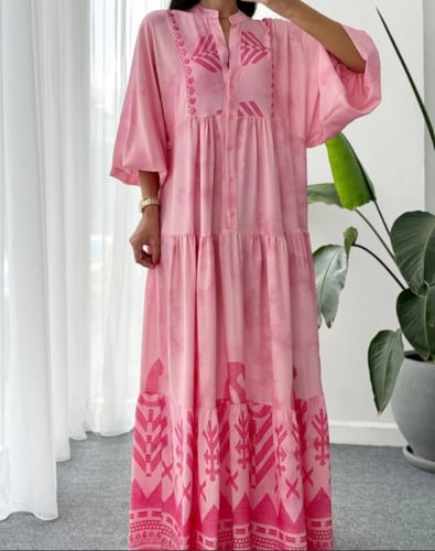 فستان قطن تركي مفرفش