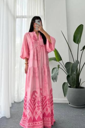 فستان قطن تركي مفرفش