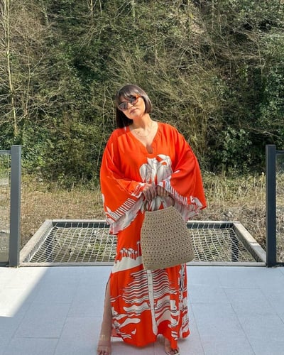 فستان قطن بقصة مميزة