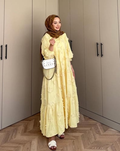 فستان قطن تركي مفرفش