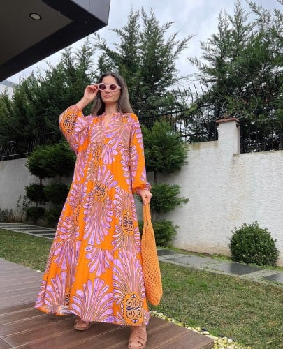 فستان قطن تركي بارد