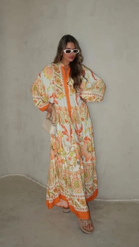 فستان قطن تركي مهفهف