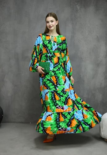 فستان قطن تركي مفرفش