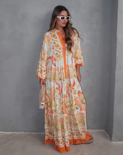 فستان قطن تركي مهفهف