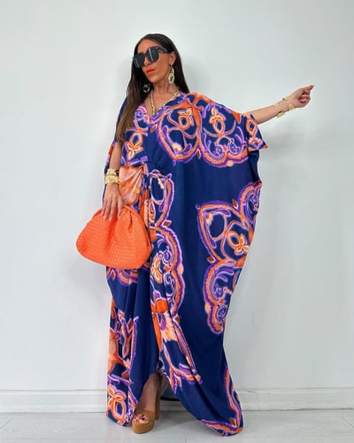 فستان قطن تركي مفرفش